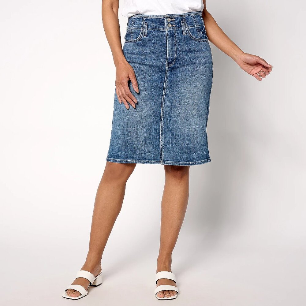 NYDJ High Rise Skirt w/ Hollywood waistband - Rockie (Sz) a654472